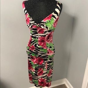 Zebra floral print dress